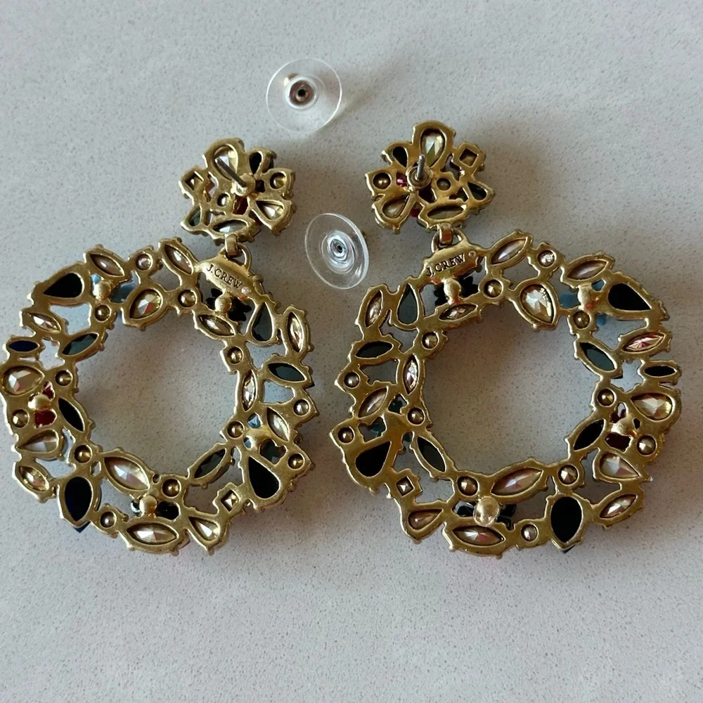 J. Crew Floral Hoop Earrings - Picture 3 of 4